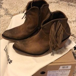 Liberty black fringe ladies boot